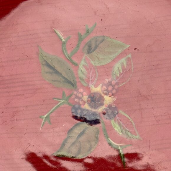 Tracy Porter Octavia Hill Collection Desert Bread Plate 8” Red Floral Ceramic - Picture 4 of 8